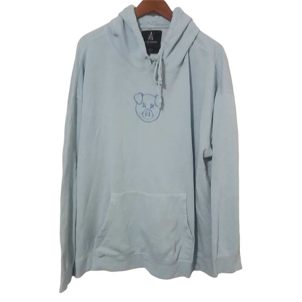 Shane Dawson 3X Destroyed Sky Blue Pig Mens Hoodie Shirt